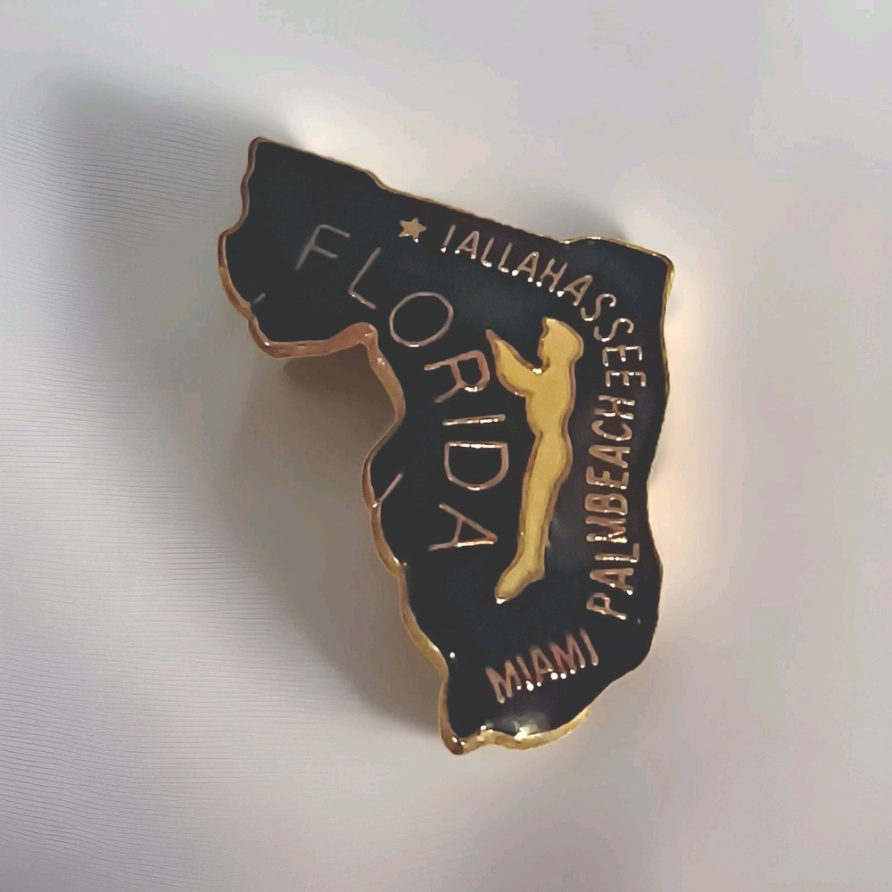 Vintage Florida State Shaped Lapel Pin Back