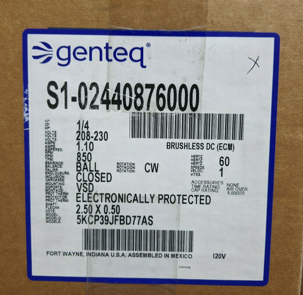 ~Discount HVAC~ YP-S102440876000 - Genteq - 5KCP39JFBD77AS - Motor