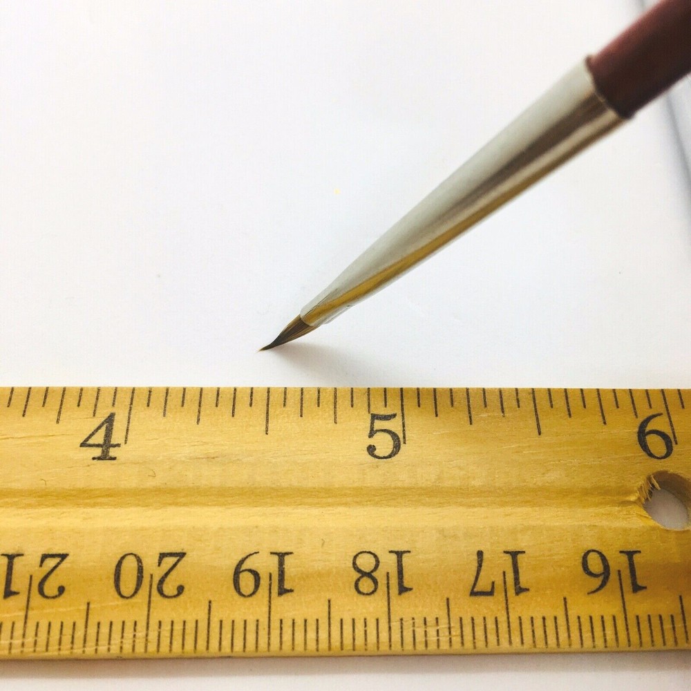 1Pc Triangular Tip Nail Makeup Art Brush #1 Metal Handle 100% Red Kolinsky Sable