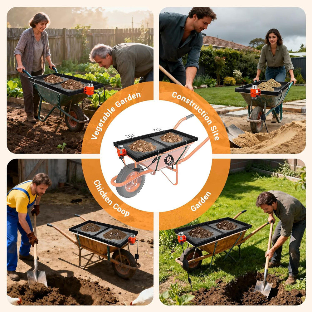 Powerful 30W Vibrating Soil Sifter - Efficient Compost & Rock Screening Tool
