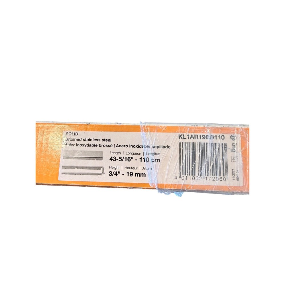 Schluter-KERDI-LINE Linear Drain Grate Solid Brushed Stainless KL1AR19EB110