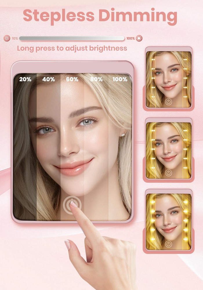 Compact Mirror, Rechargeable 30X Magnifying Mirror with 3 Lighting Modes Dim...