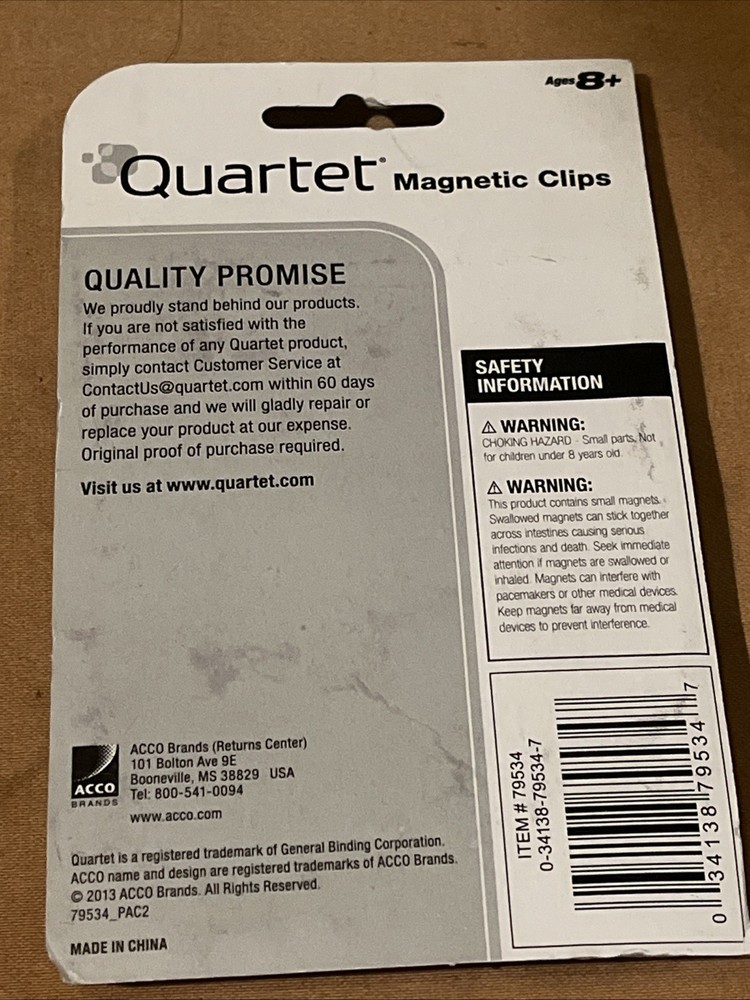 Quartet Magnetic Clips 6 PK