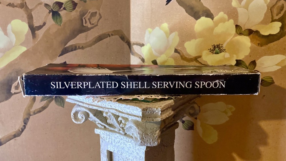 Silver Plated Scallop Shell Serving Spoon Ocean Cottage Core Kitchenalia