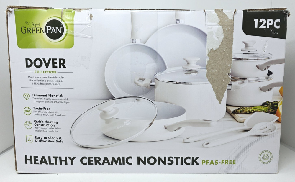 GreenPan Dover Ceramic Nonstick 12-Piece Cookware Set