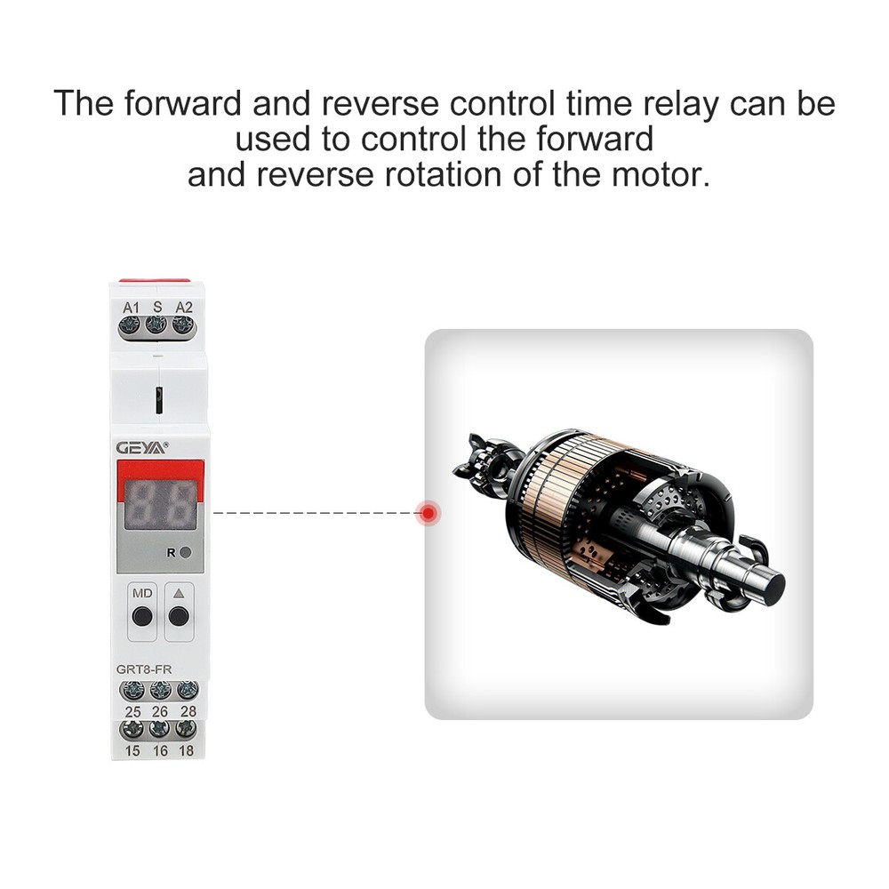 GEYA Digital Forward & Reverse Timer Relay Switch 16A AC/DC12V-240V For Motor