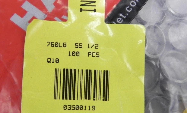 Ham-Let Back ferrule 760LB SS 1/2 (100)