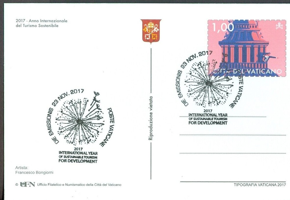 VATICAN - 2017 Tourism INTER POSTALI - VF FDC