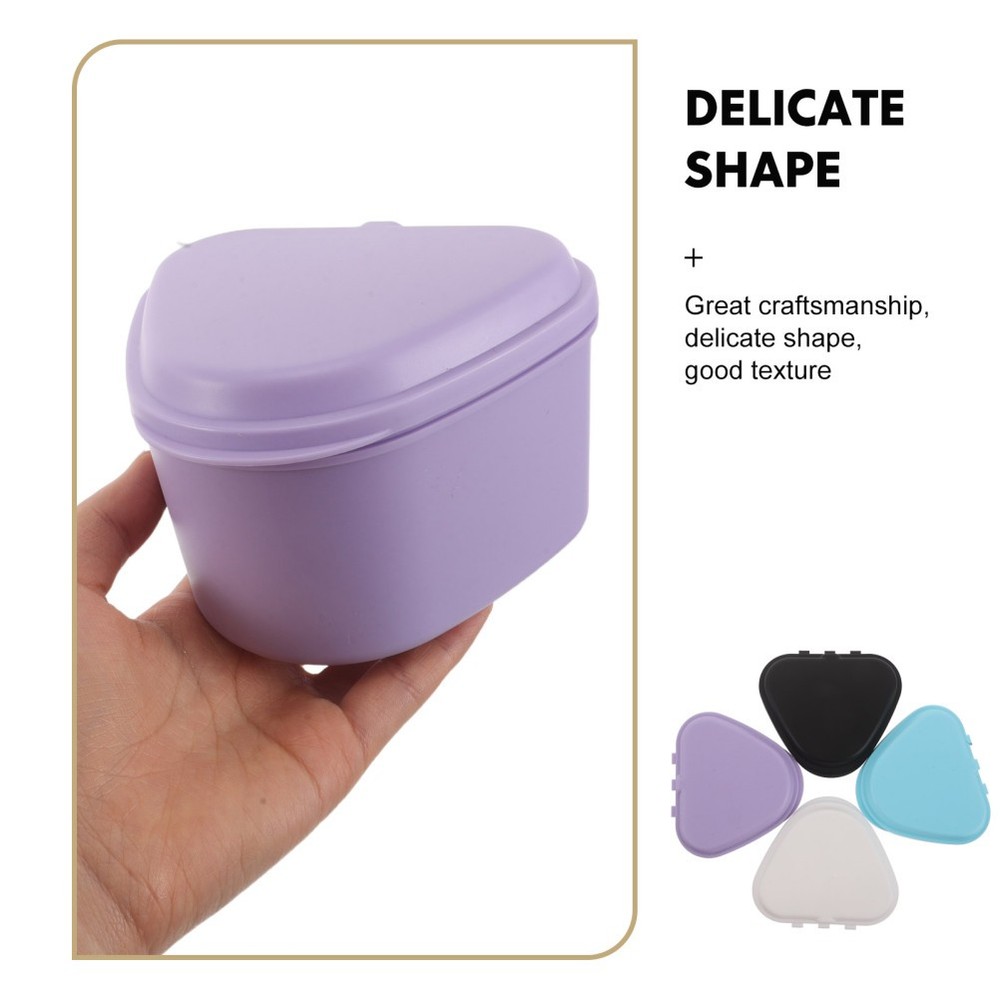 4 Pcs Retainer Portable Cleaning Case Denture Storage Box Compact Plastic