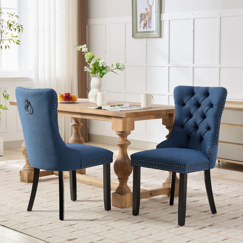 Nikki Collection Modern, High-end Tufted Solid Wood Contemporary Flax Upholste
