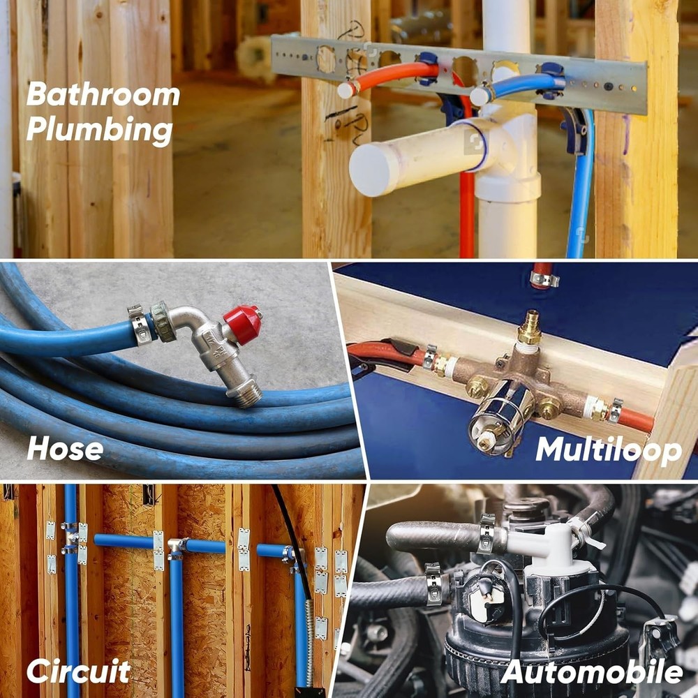 Complete PEX Crimping Clamp Tool Set with Ergonomic Handle & Storage Bag