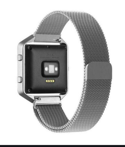 NEW Silver Magnetic Milanese Loop Strap Band Stainless Fitbit Blaze + Frame