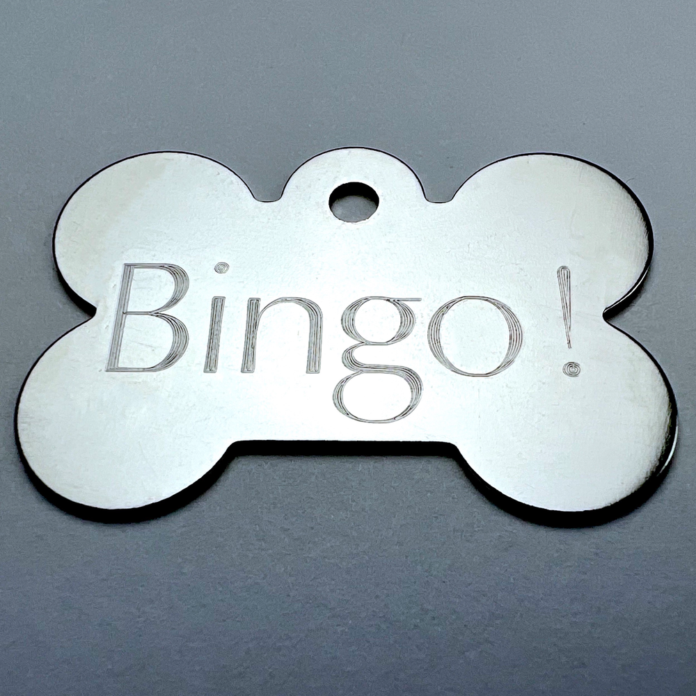 Custom Engraved Dog Tags Personalized Dog Collar Pet Tags Engraved BONE CHROME