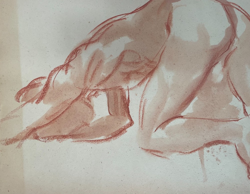 Original Ronald Shap figure drawing, signed