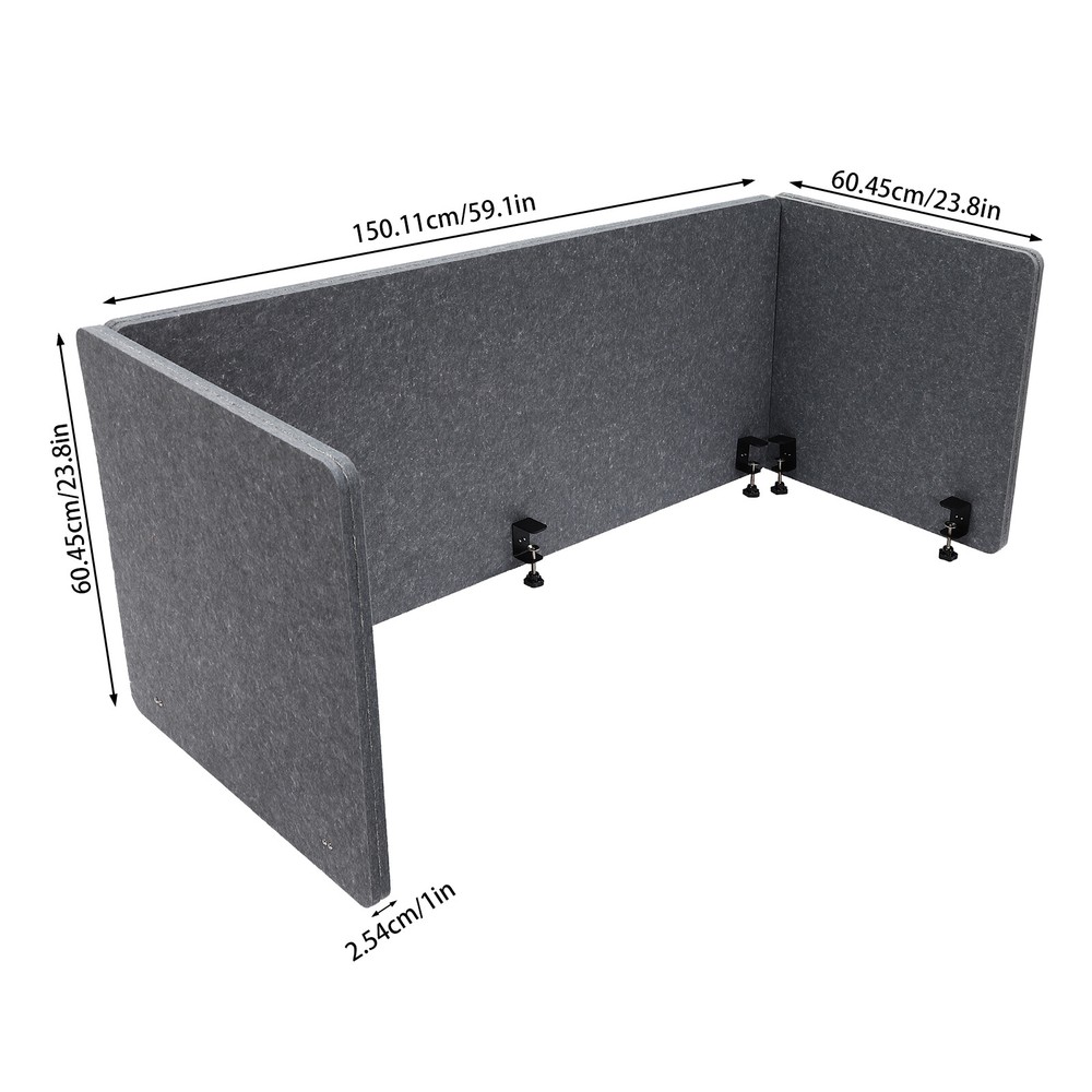 Desk Privacy Divider Clamp-on Table Mounted Office Partition for School Studio