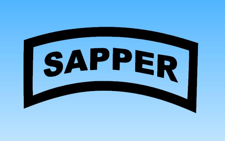 SAPPER TAB Window Sticker Decal - Black