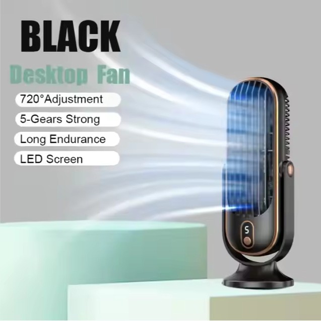 Black Desktop Fan – Quiet, Compact Cooling for Your Workspace