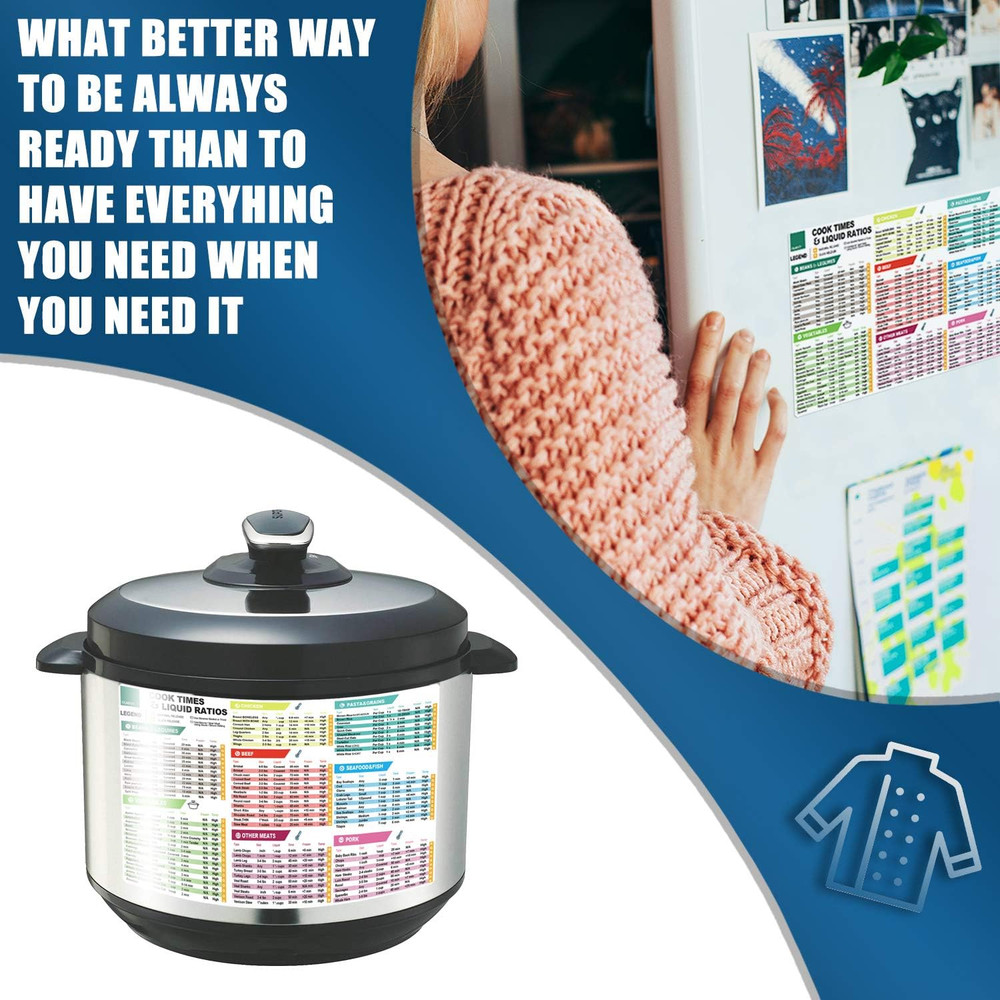 Instant Pot Cheat Sheet Magnet Set Accessories Quick Reference Guide - Healthy H
