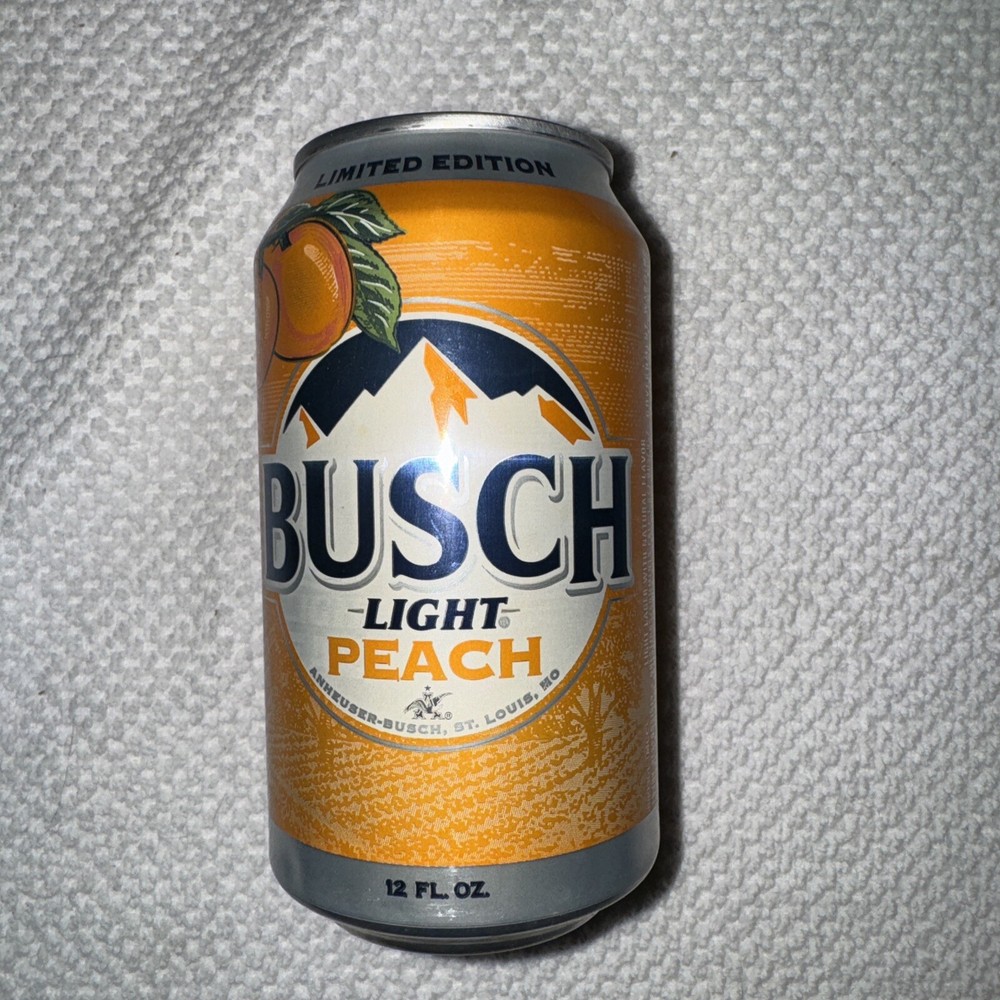 2023 Empty Busch Light Peach 12 Oz Beer Can Limited Edition Bottom Opened