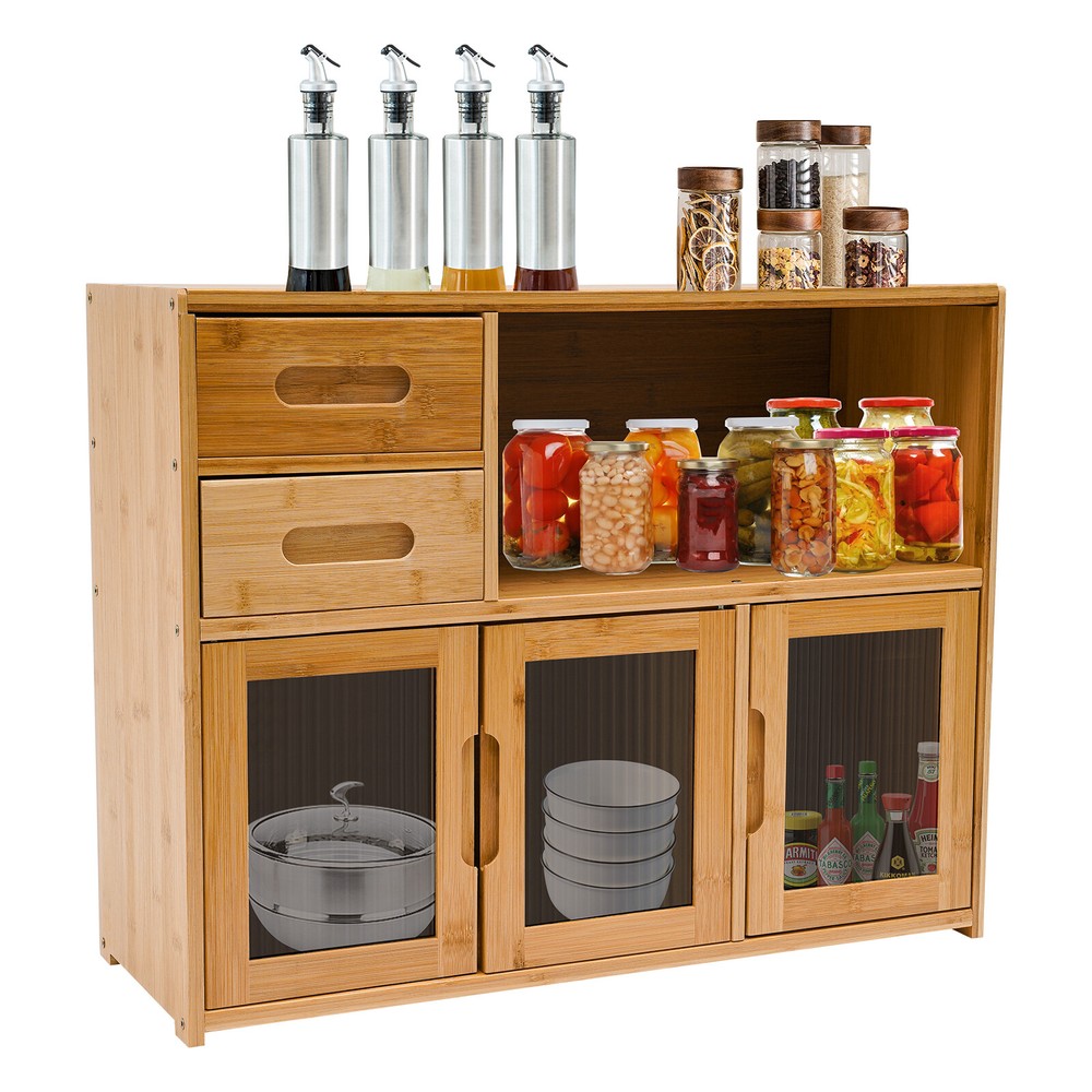 Kitchen Pantry Sideboard Bamboo Kitchen Pantry Kitchen Storage Cabinet Home
