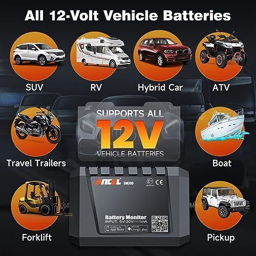 ANCEL BM300 Car Battery Tester 12V Charging Cranking Analyzer for Android IOS