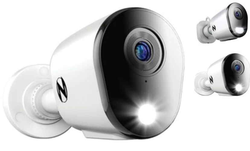 FTD4 Add On Wired 2K Deterrence Cameras with 2-Way Audio - 1 Pack - White