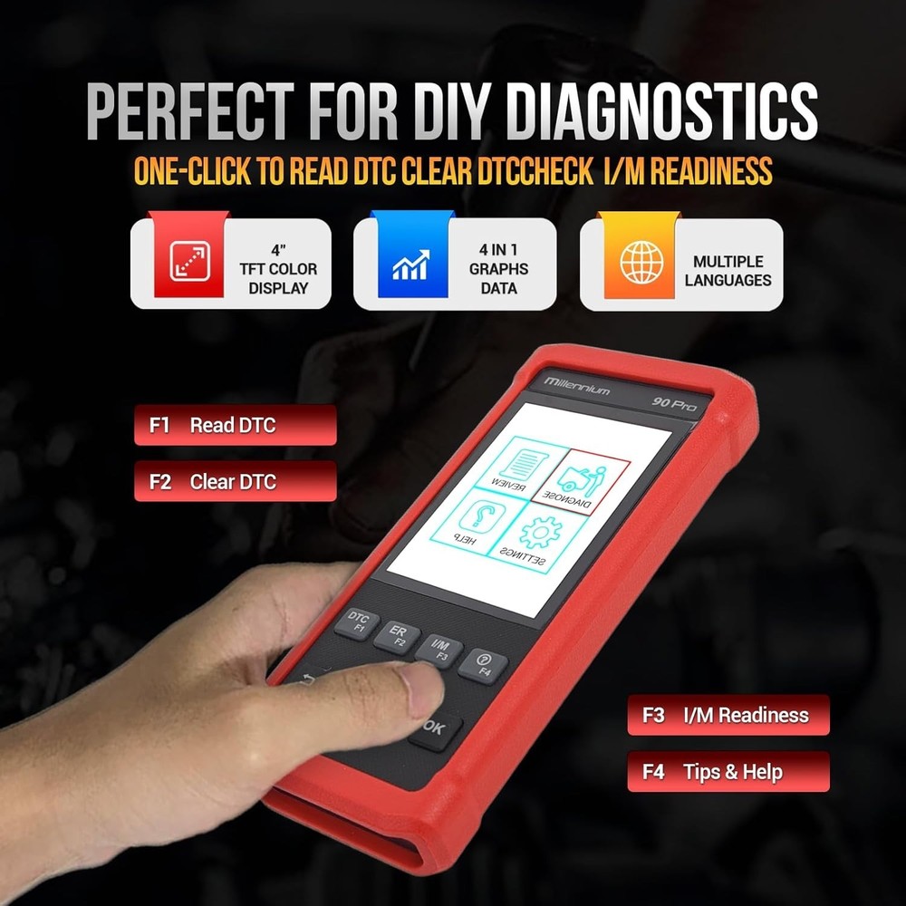 LAUNCH Millennium 90 Pro OBD2 Scanner, Car Diagnostic Tool with ABS, SRS, Engine