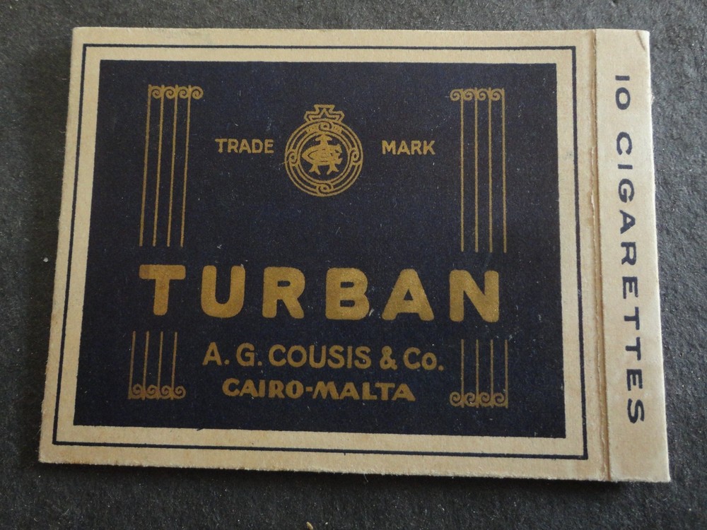 A.G. COUSIS TURBAN CAIRO-MALTA CIGARETTE PACKET