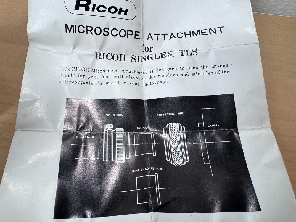 Vintage Ricoh M42 Microscope Attachment & Instructions