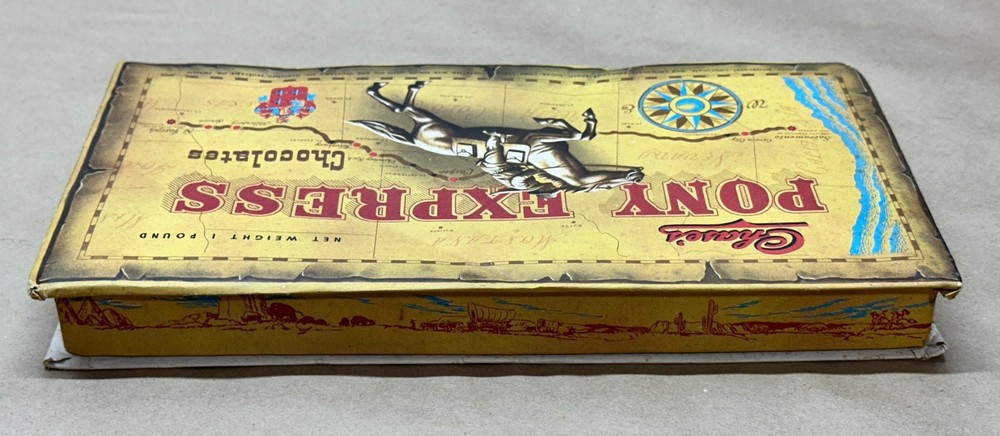 Vintage Chase's Pony Express Chocolates Original Candy Box 1lb (Empty)