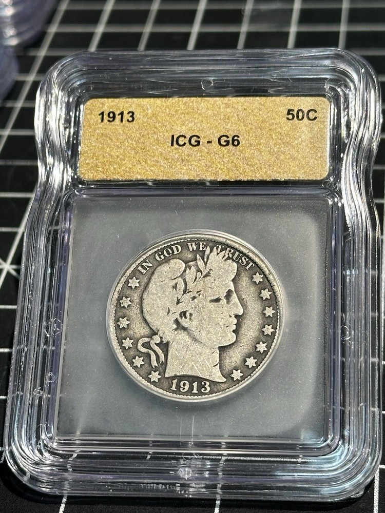 1913 Barber Half Dollar 50c ICG G6