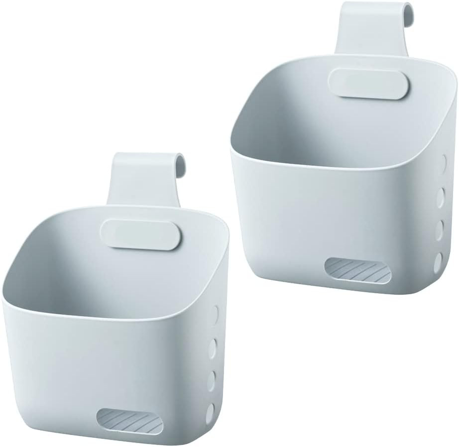 Plastic Hanging Basket Kitchen Storage Basket, with Large-2 Pack, Grey
