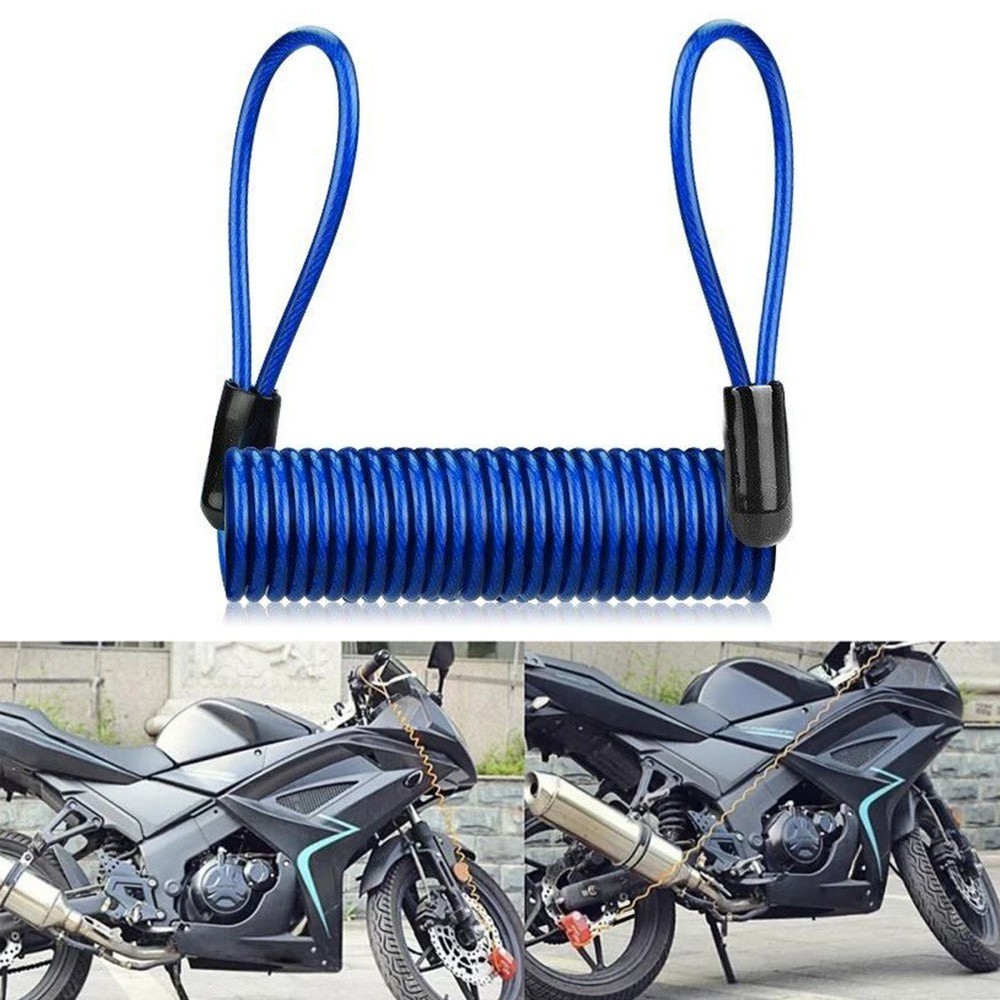 Lock Reminder Cable Coil Motorcycle Motorbike Disc Lock Reminder Cable