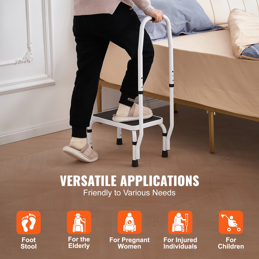 VEVOR Step Stool Ladder 3 Adjustable Height with Handle Max Load 330lbs for RVs