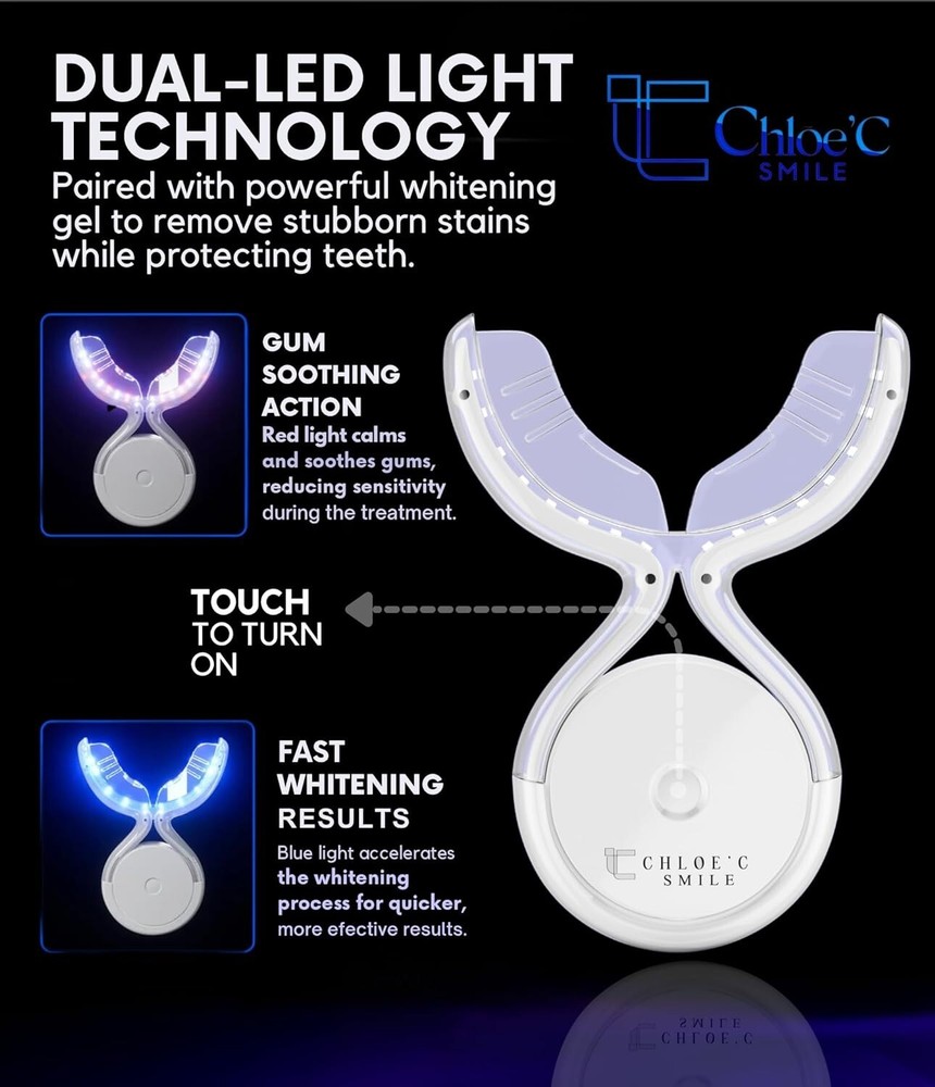 Teeth Whitening Kit Professional with UV Case LED Light for Sensitive Teeth Fast