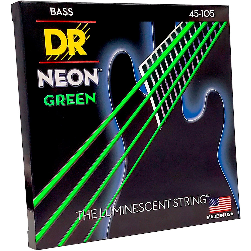 DR Strings Neon Green Medium 4 String Bass Strings