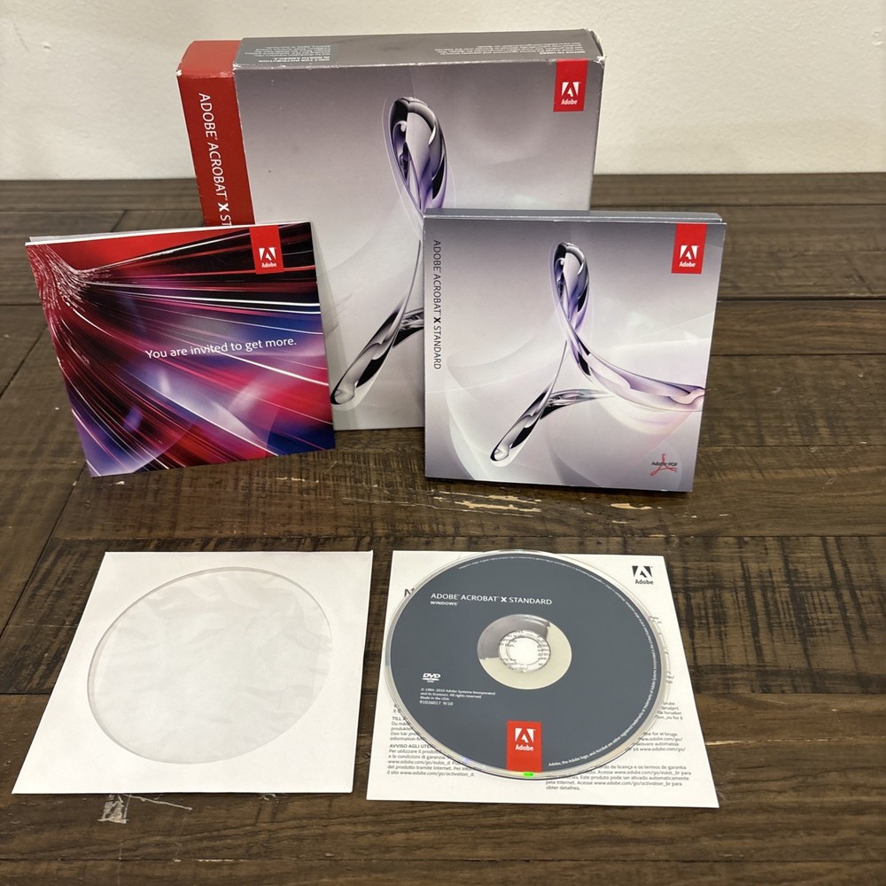 Adobe Acrobat X Standard Windows CD Software 10