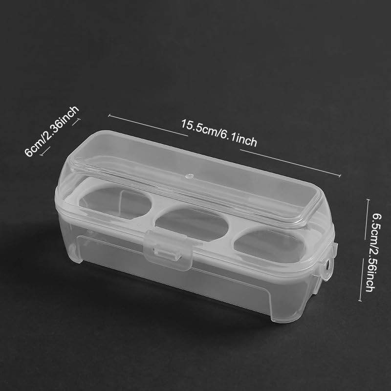 SquEqu 2 Pack Camping Egg Carrier 3 Grids Storage Container Portable Clear