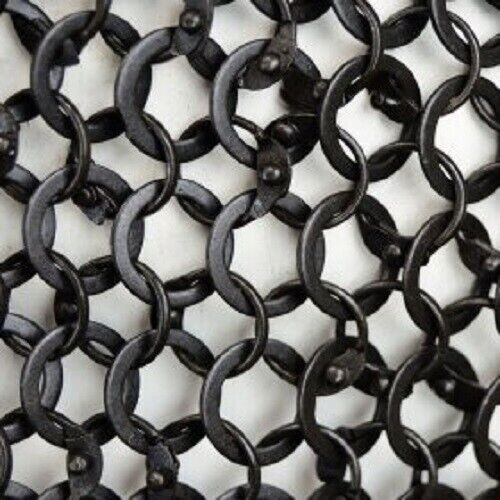 2 Black SHEET Set/ChainMail Sheet Round Riveted Flat Washer Rings 10mm