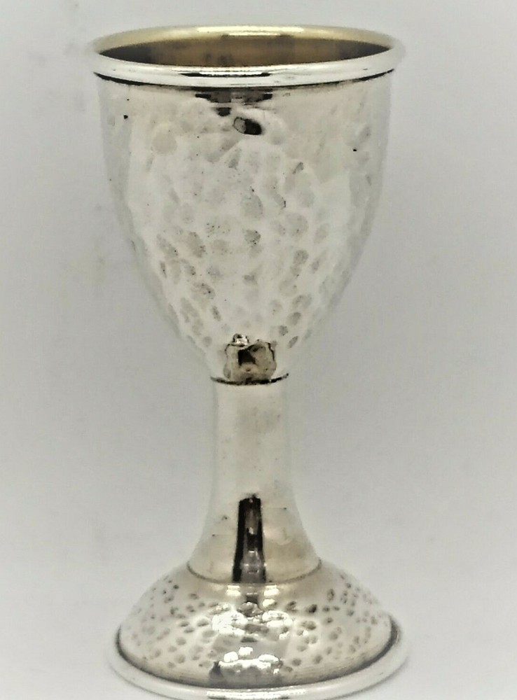Sterling Silver Small Wine Cup Hammered handmade contemporary design