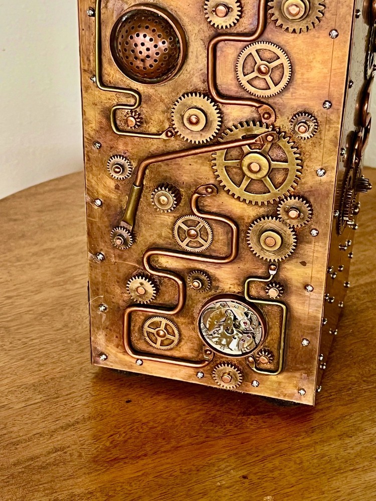 steampunk desk clock
