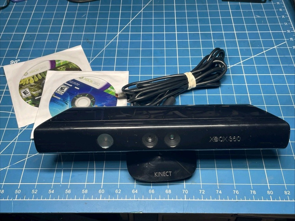 Xbox 360 Kinect Motion Sensor Bar  + 2 Games Bundle - Tested and Working