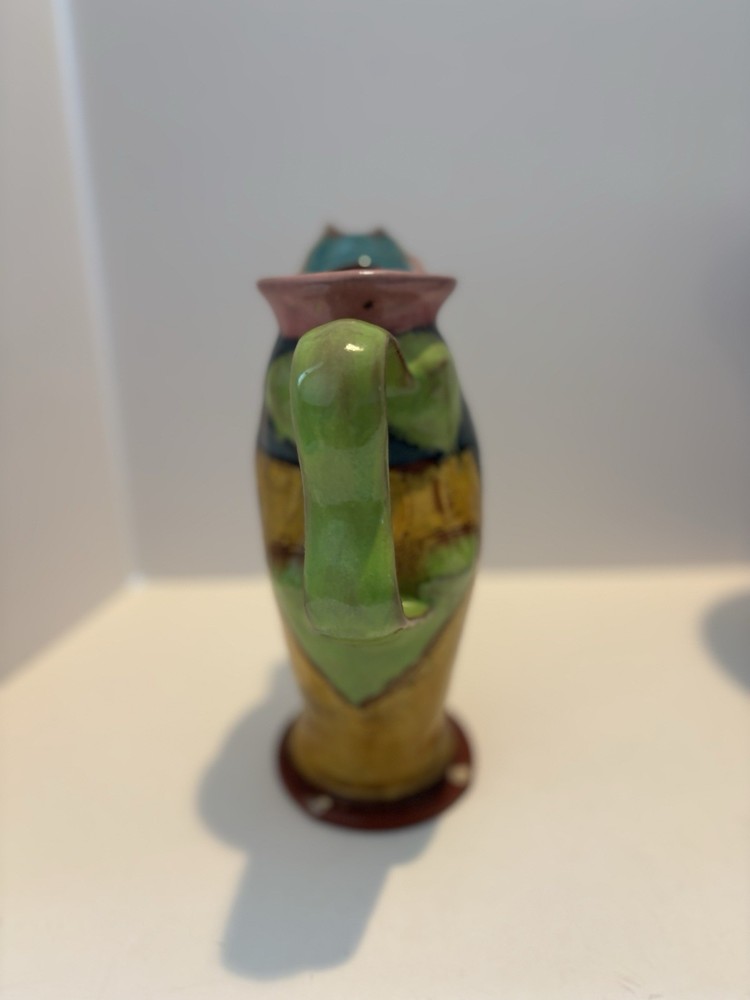 Geometric Cubist Pottery Pitcher Signed