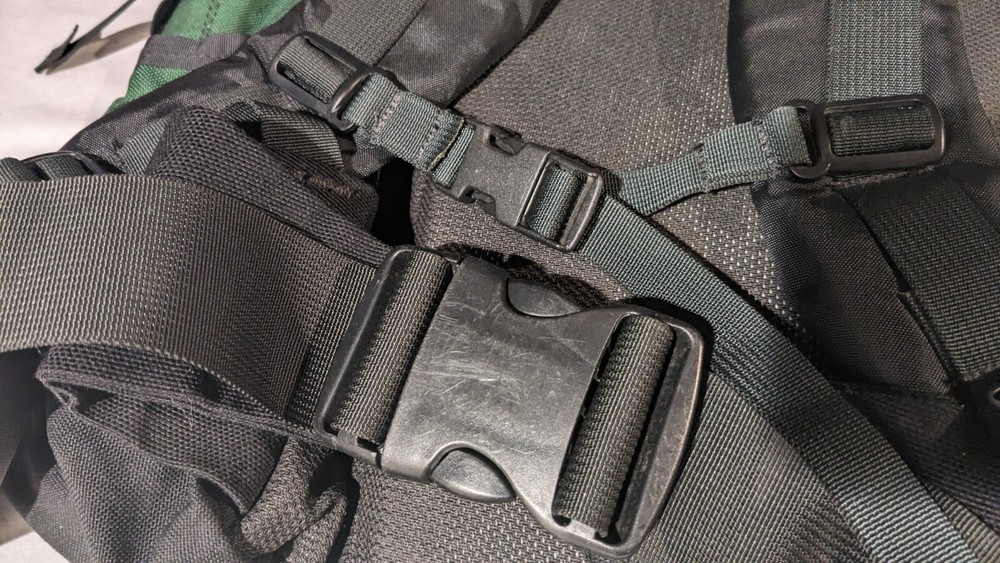 Vintage Wilderness Experience Backpack Green Canvas Zip