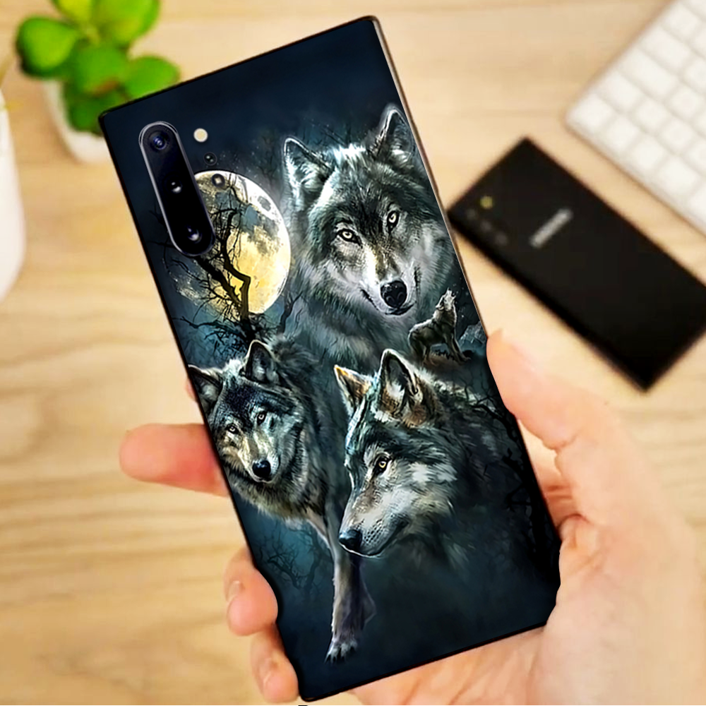 Skins Decal Wrap for Samsung Note 10 Plus 3 Wolves Moonlight
