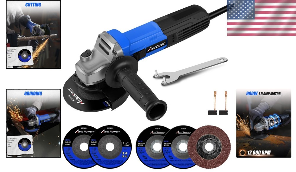 Compact 4-1/2" Electric Grinder Power Tool