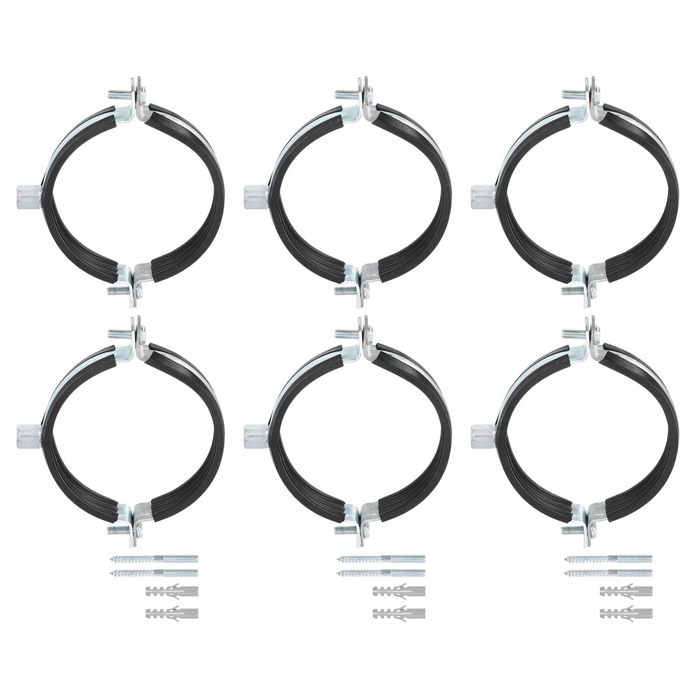 6 Pcs 4" Adjustable Pipe Bracket Clamp Wall Ceiling Mount Support for Home