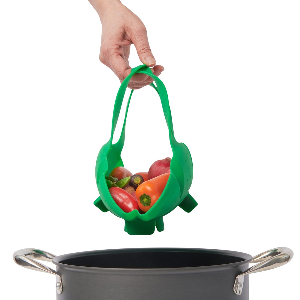 Cuisipro Silicone Vegetable Steamer, Green