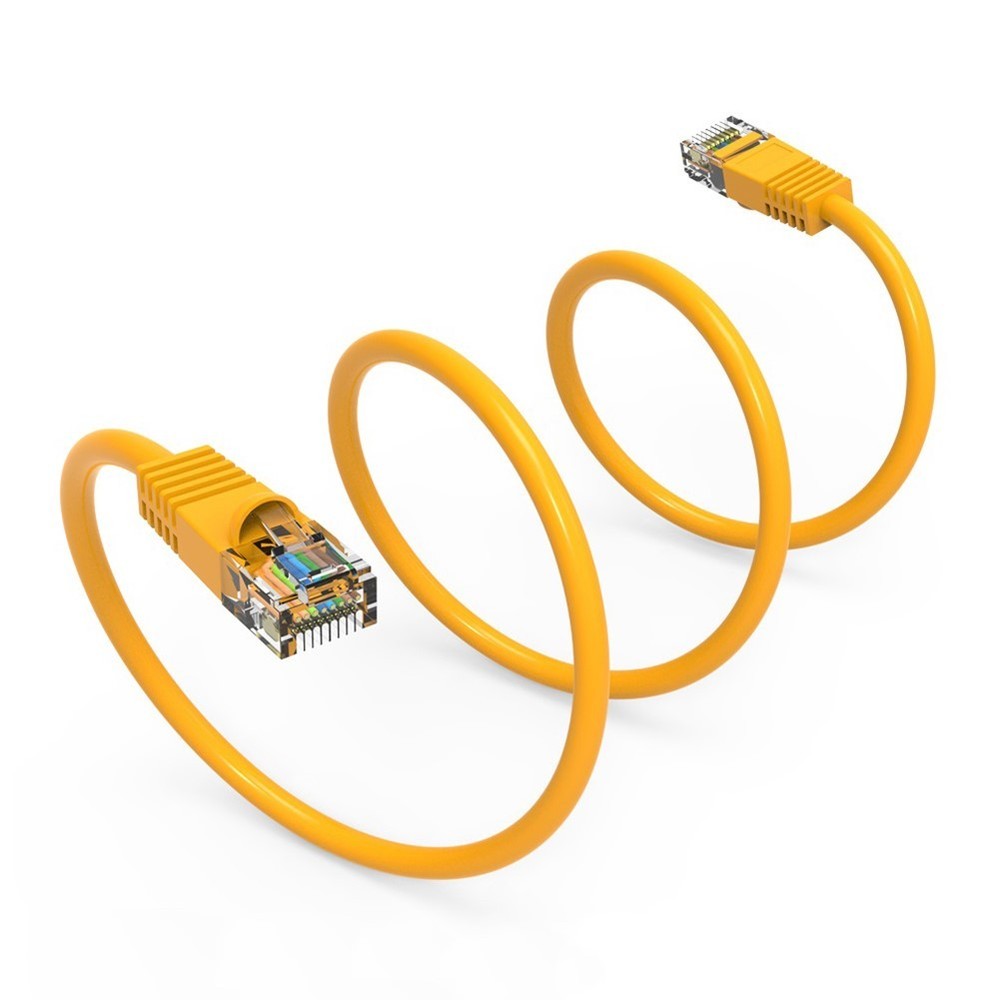 20Ft Cat5E Molded Snagless Network Lan Ethernet Internet Patch Cable Yellow