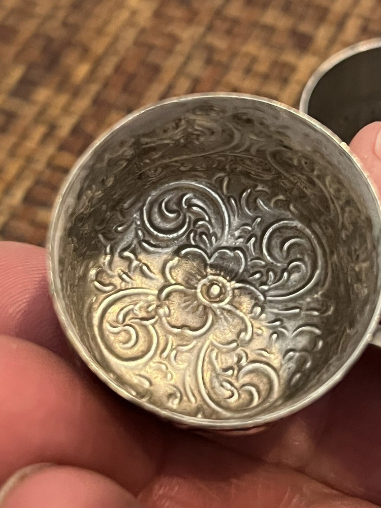 Sterling Tooth Powder Box Repousse 1880's